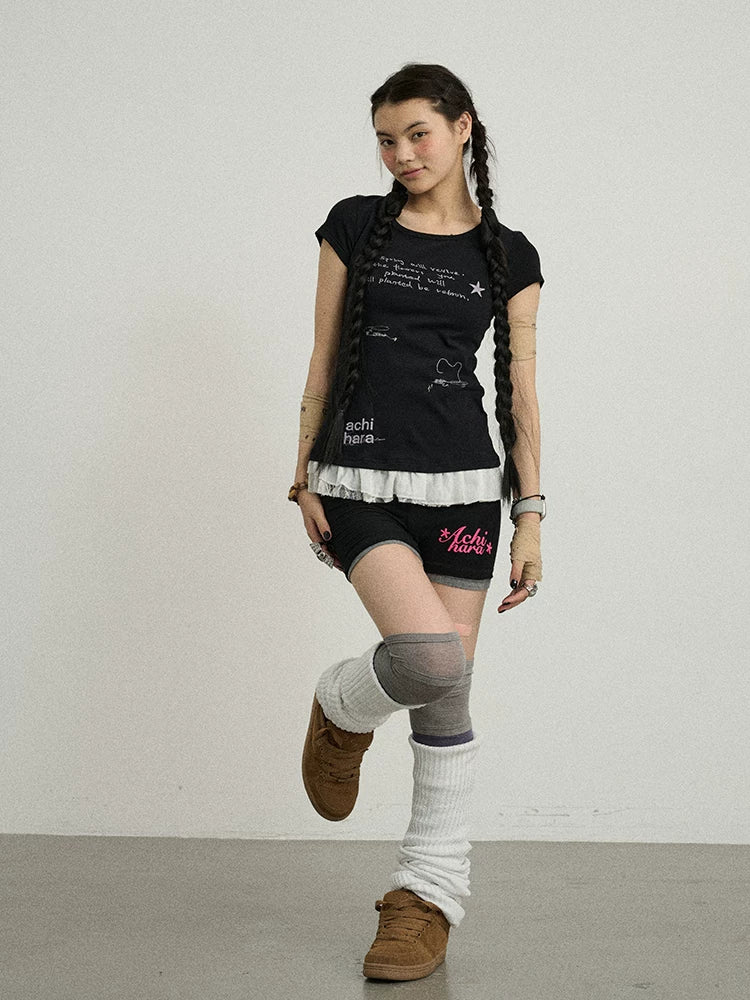 Time Bandage Floral Trim Tee