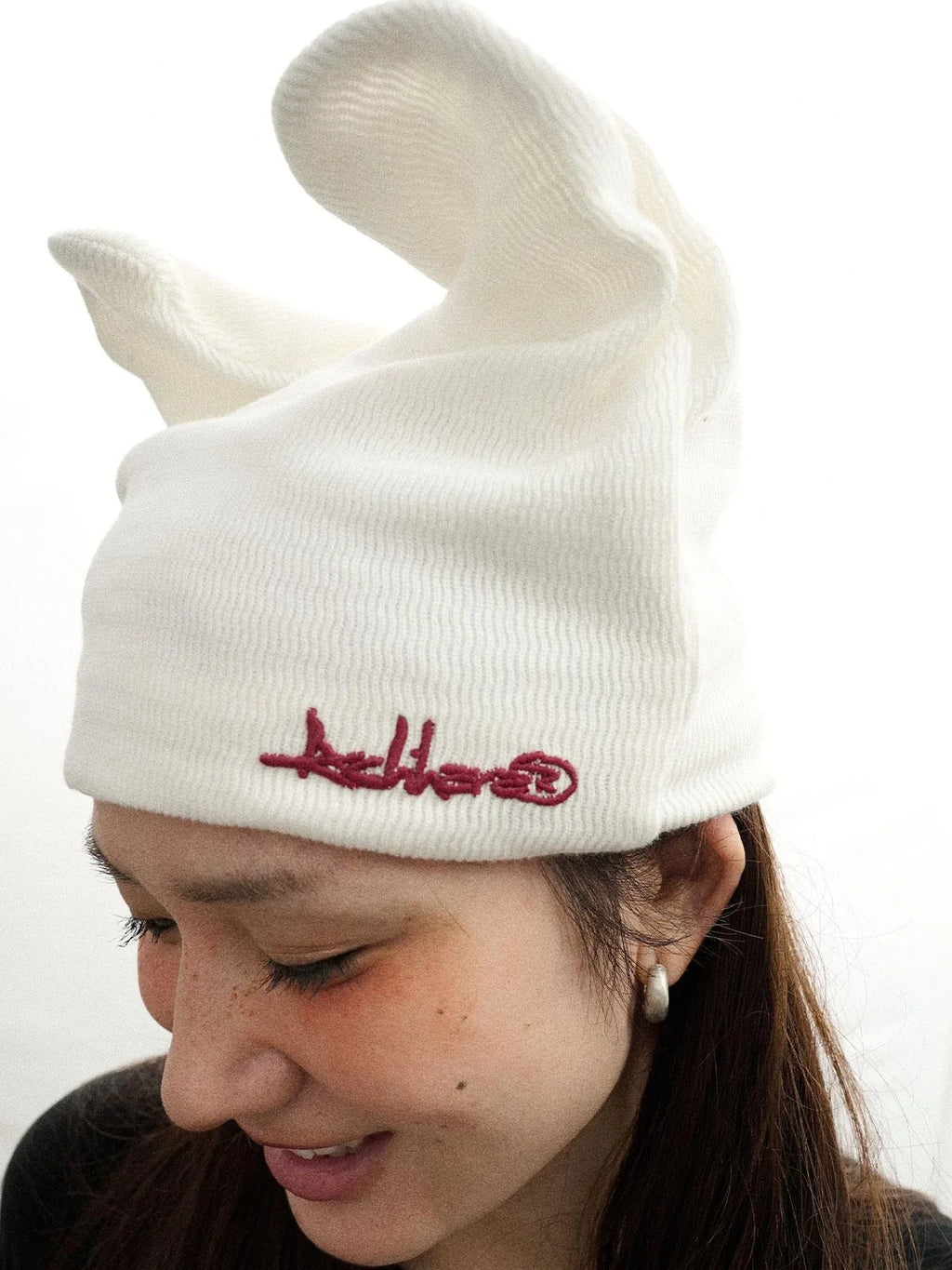 Twist Ear Knit Cap With Adjustable Cat Ears
