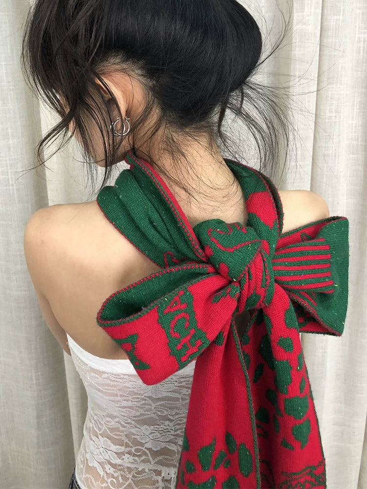 Vintage Christmas Scarf Starry Adventure