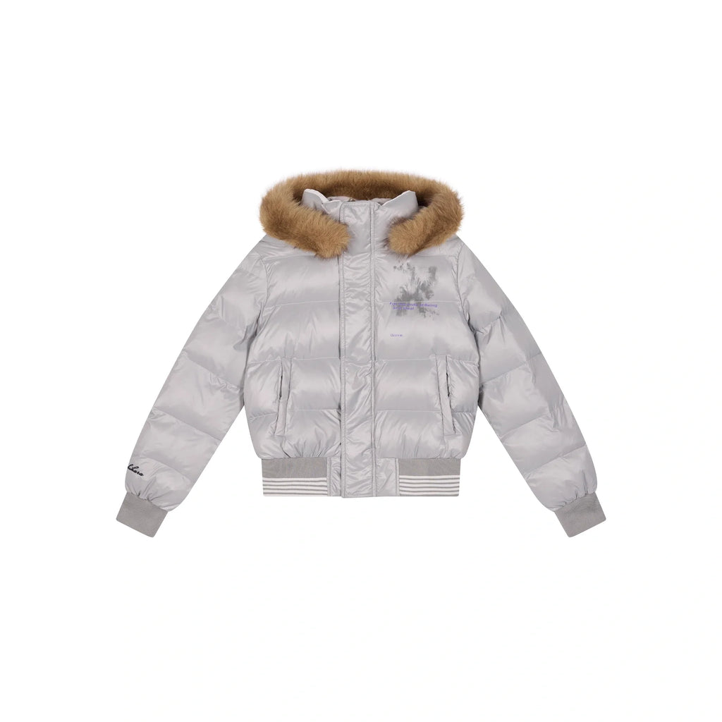 Warm Thickened Hooded Zip Front Long Sleeve For Women Quilted Puffer Jacket