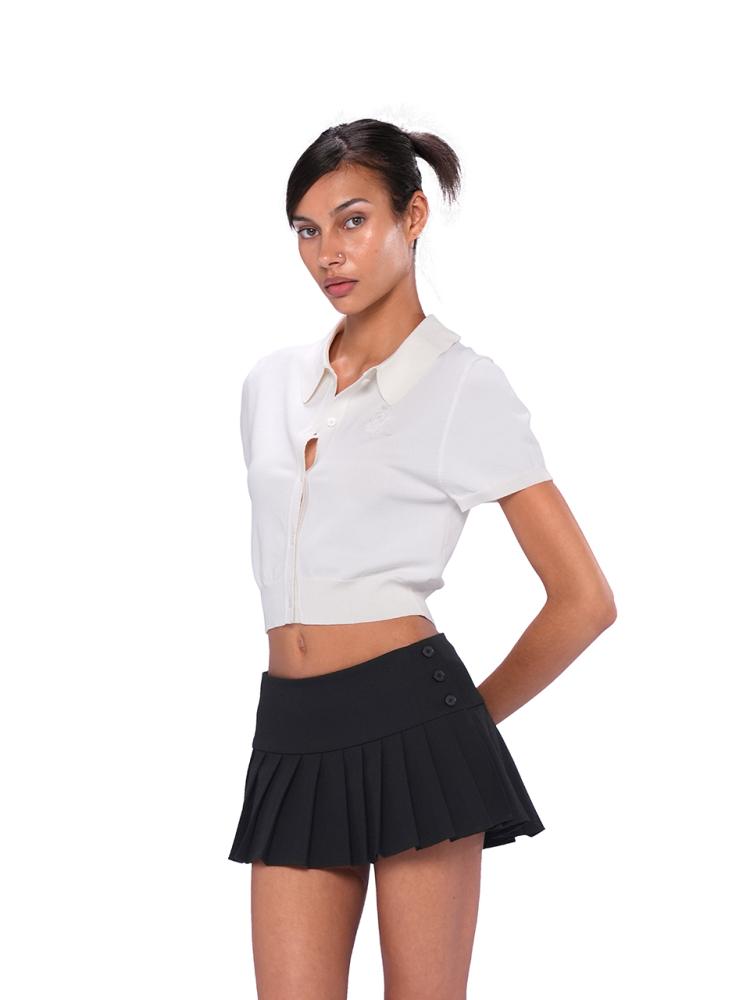 Adjustable Waist Pleated Midi Skirt Women Summer Skirt
