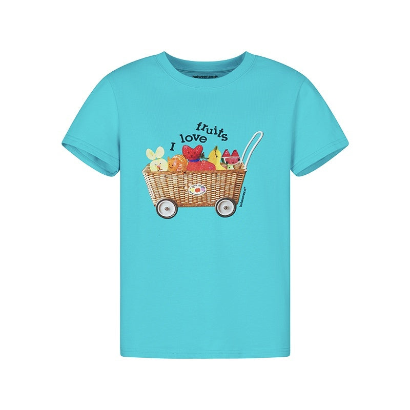 Colorful Fruit Animal Print Slim Women's Cotton Blend Short Sleeve T-shirts