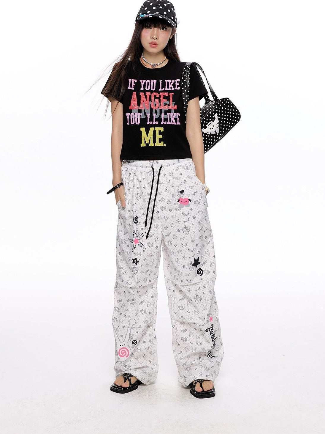 Cropped Tricolor Letter Print Women's Viscose Blend Short Sleeve T-shirts