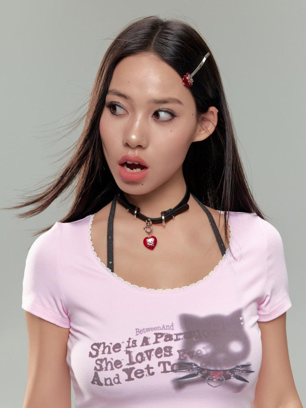 Demon Kitten Hair Clip Pendant Charm Women's Cat Motif Necklaces