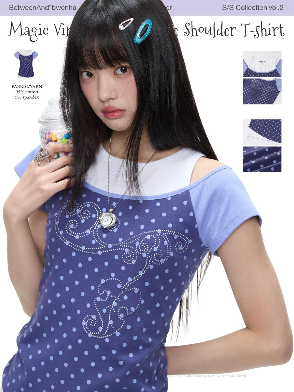 Magic Vine Mock Layer Raglan U Neck Women's Cotton Blend Short Sleeve T-shirts