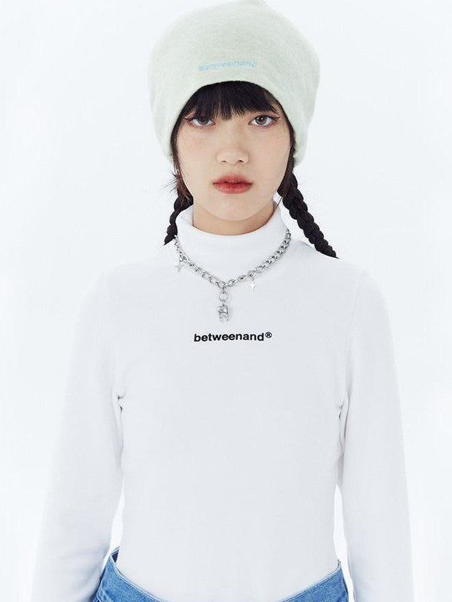 Multicolor Logo High Neck Fitted Women's Cotton Long Sleeve T-shirts