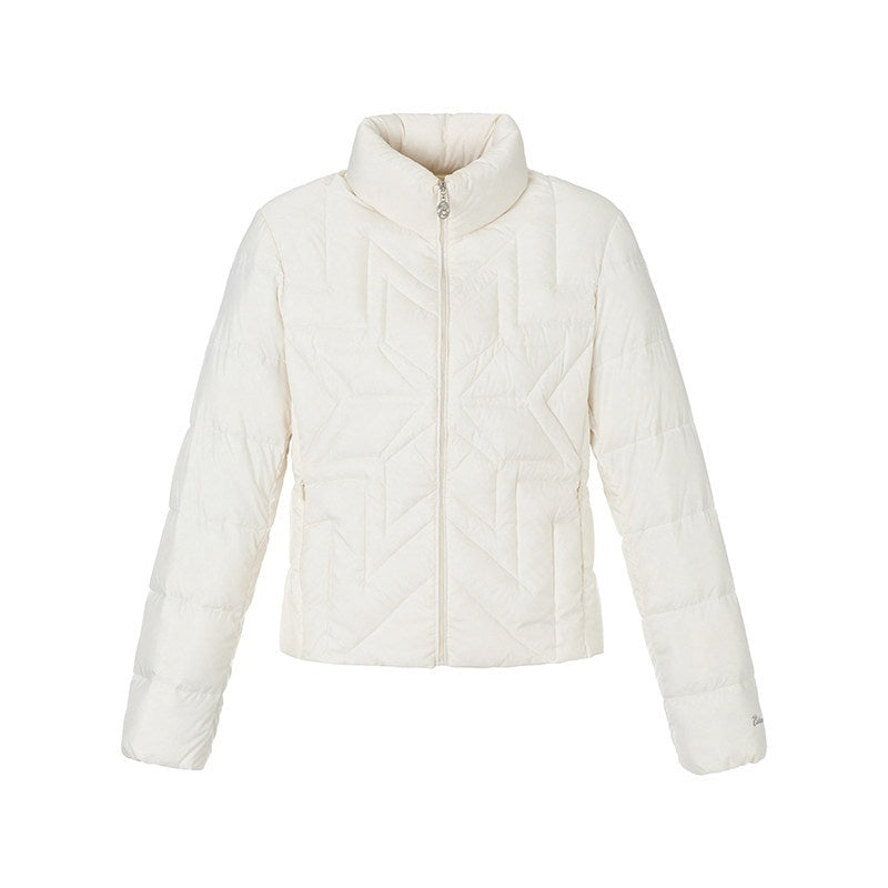 Reflective Snowflake Print Quilted Women's Polyester Down Jackets