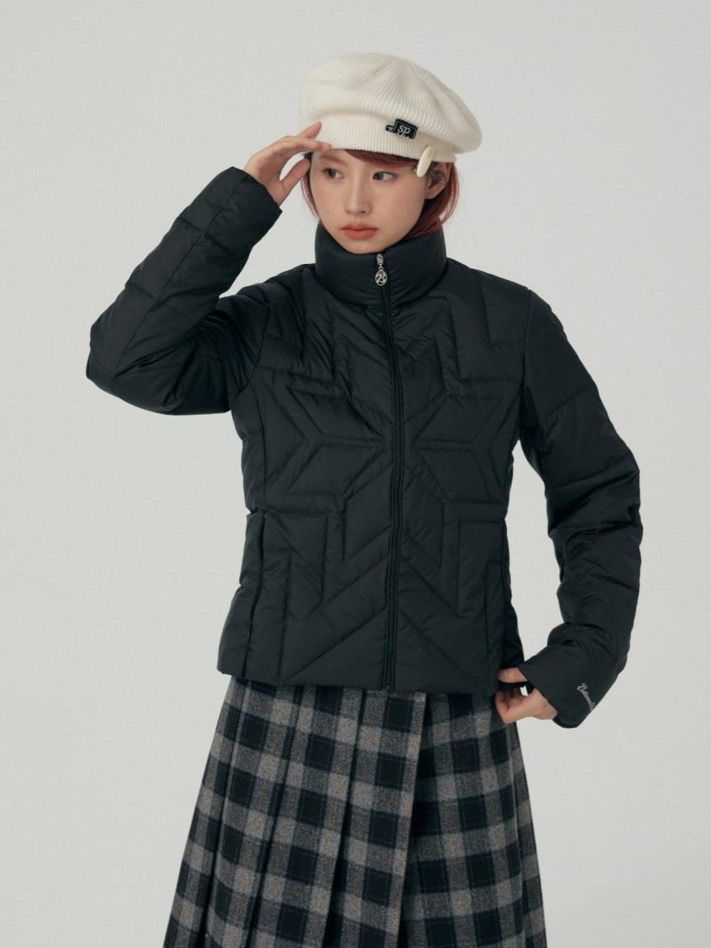 Reflective Snowflake Print Quilted Women's Polyester Down Jackets