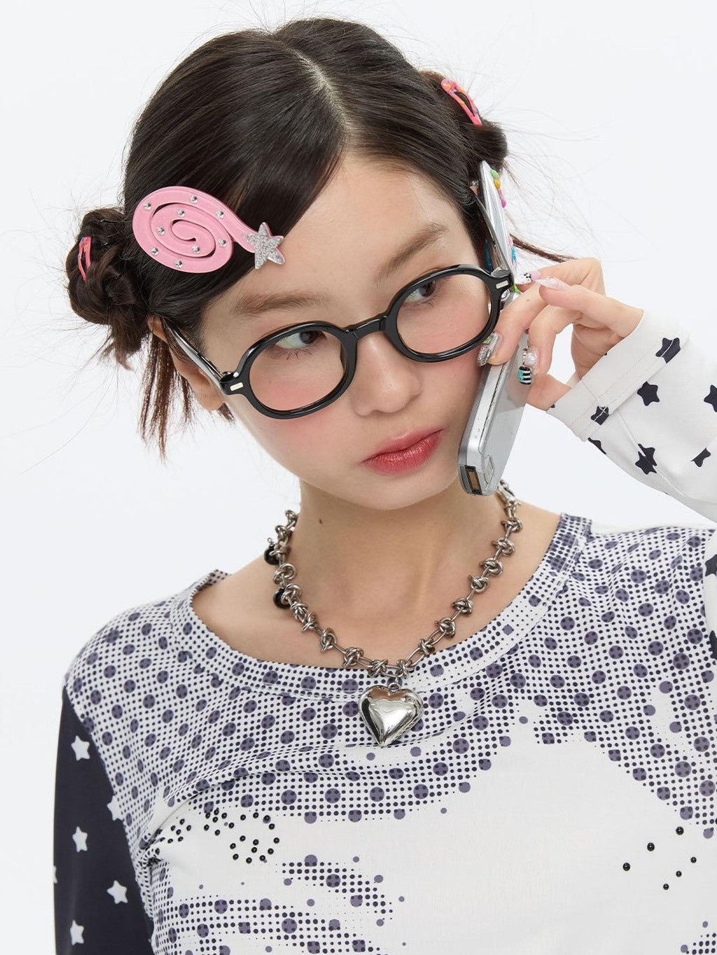 Side Clip Question Mark Curl Star Women's Acrylic Hair Accessories