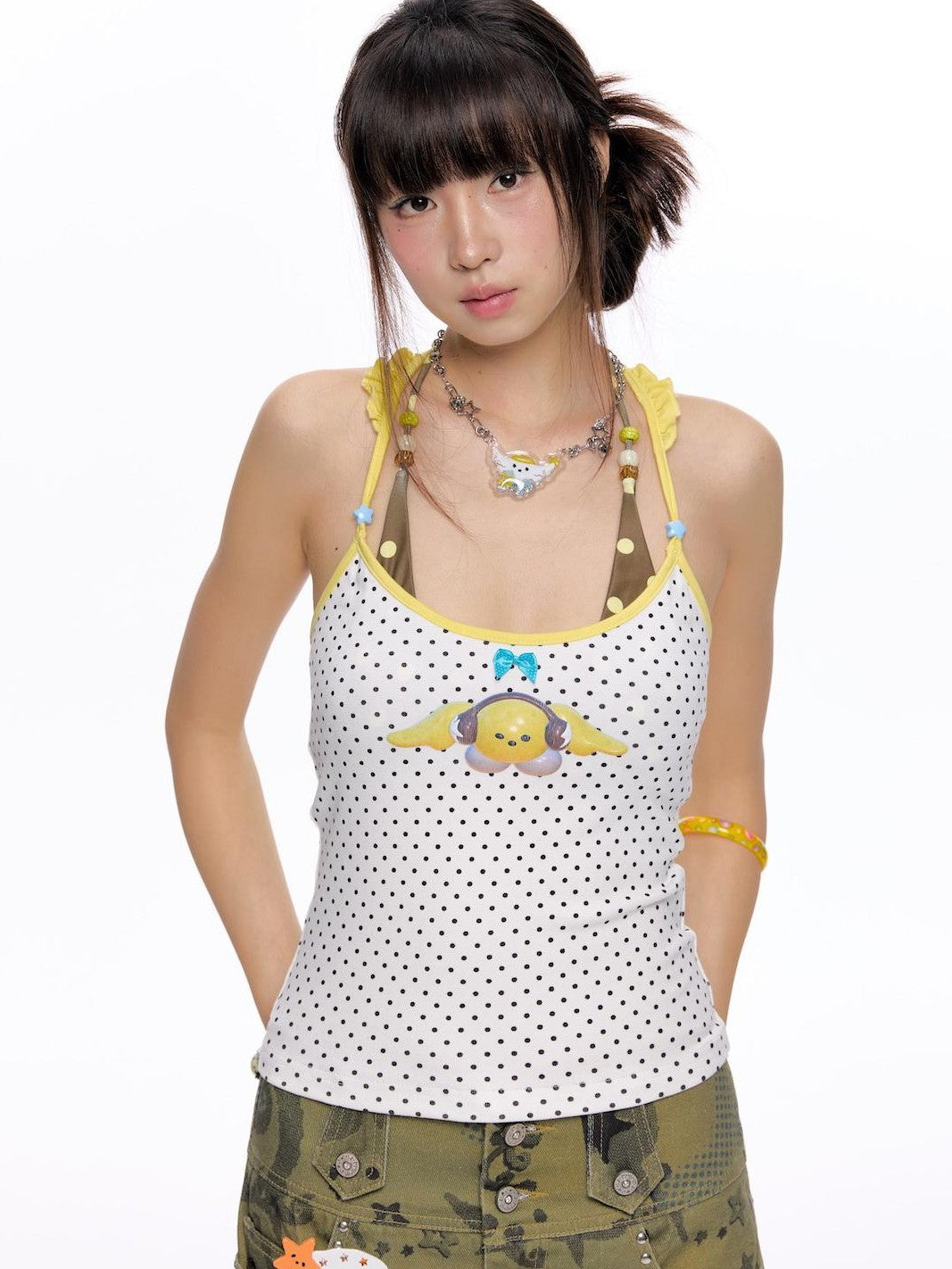 Sparkling Flying Star Puffy Balloon Women's Titanium Steel Necklaces
