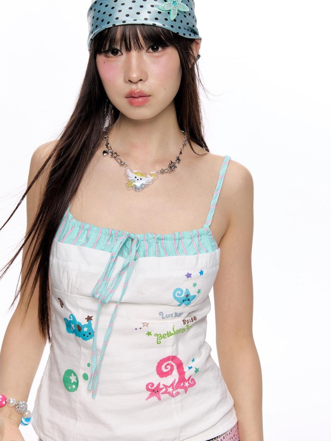 Sparkling Flying Star Puffy Balloon Women's Titanium Steel Necklaces