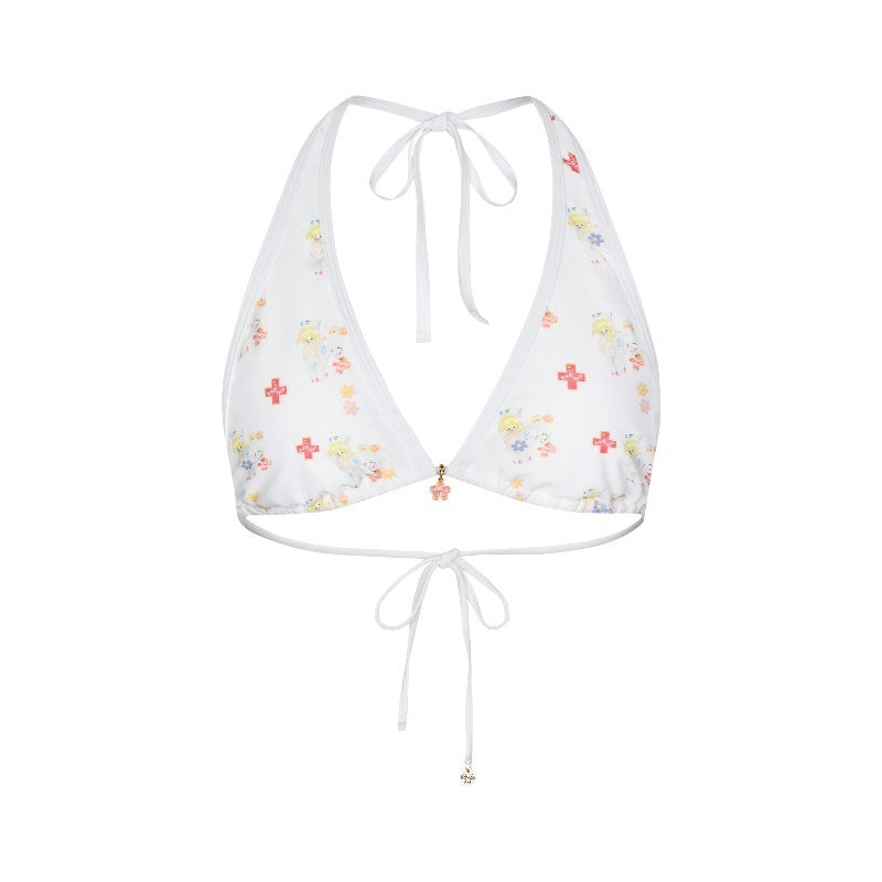 Striped Contrast Multicolor Pendant Women's Polyester Spandex Bikinis
