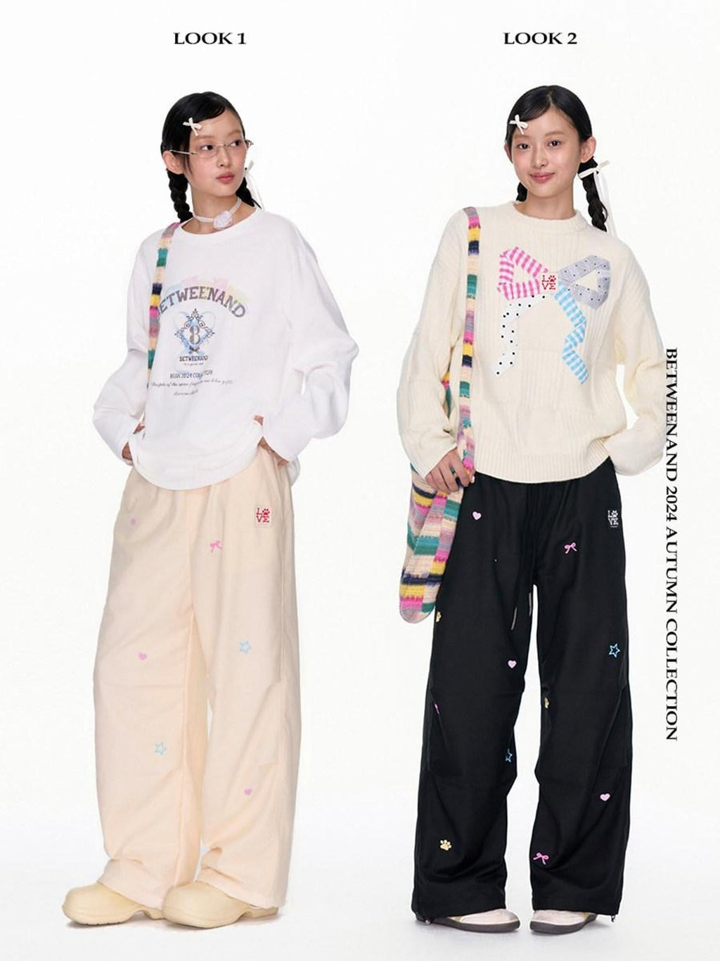 Two Tone Colorful Embroidered Women's Polyester Blend Cargo Pants