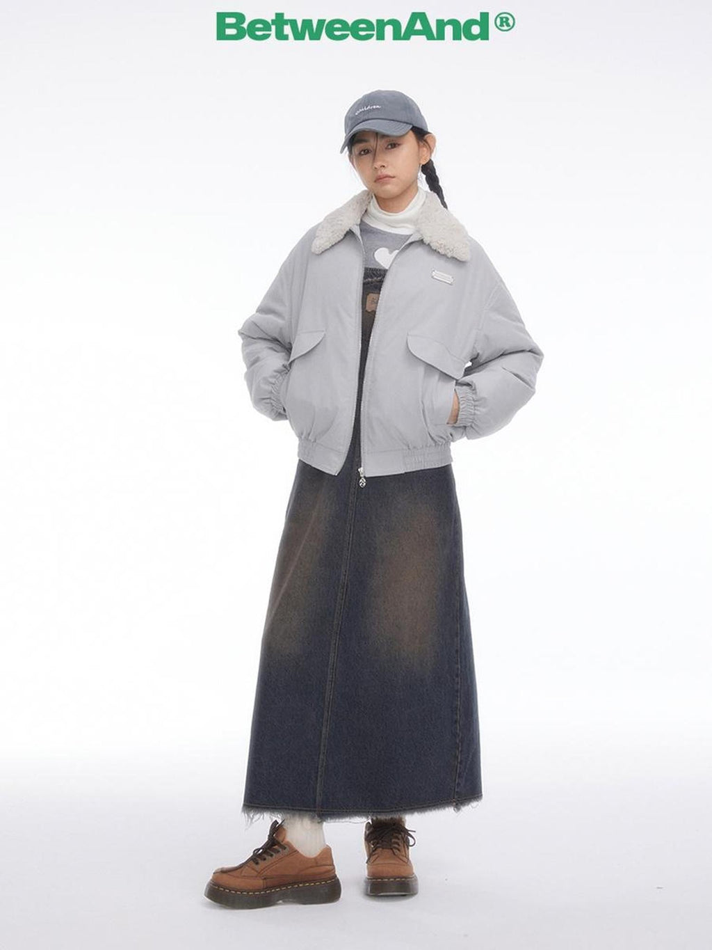 Vintage Collegiate High Waist Denim Pinafore Women's Casual Midi Dresses