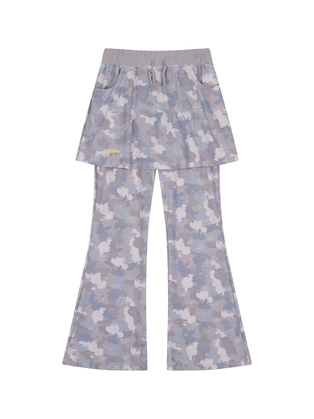 Blueberry Ice Camouflage Flare Palazzo Pants