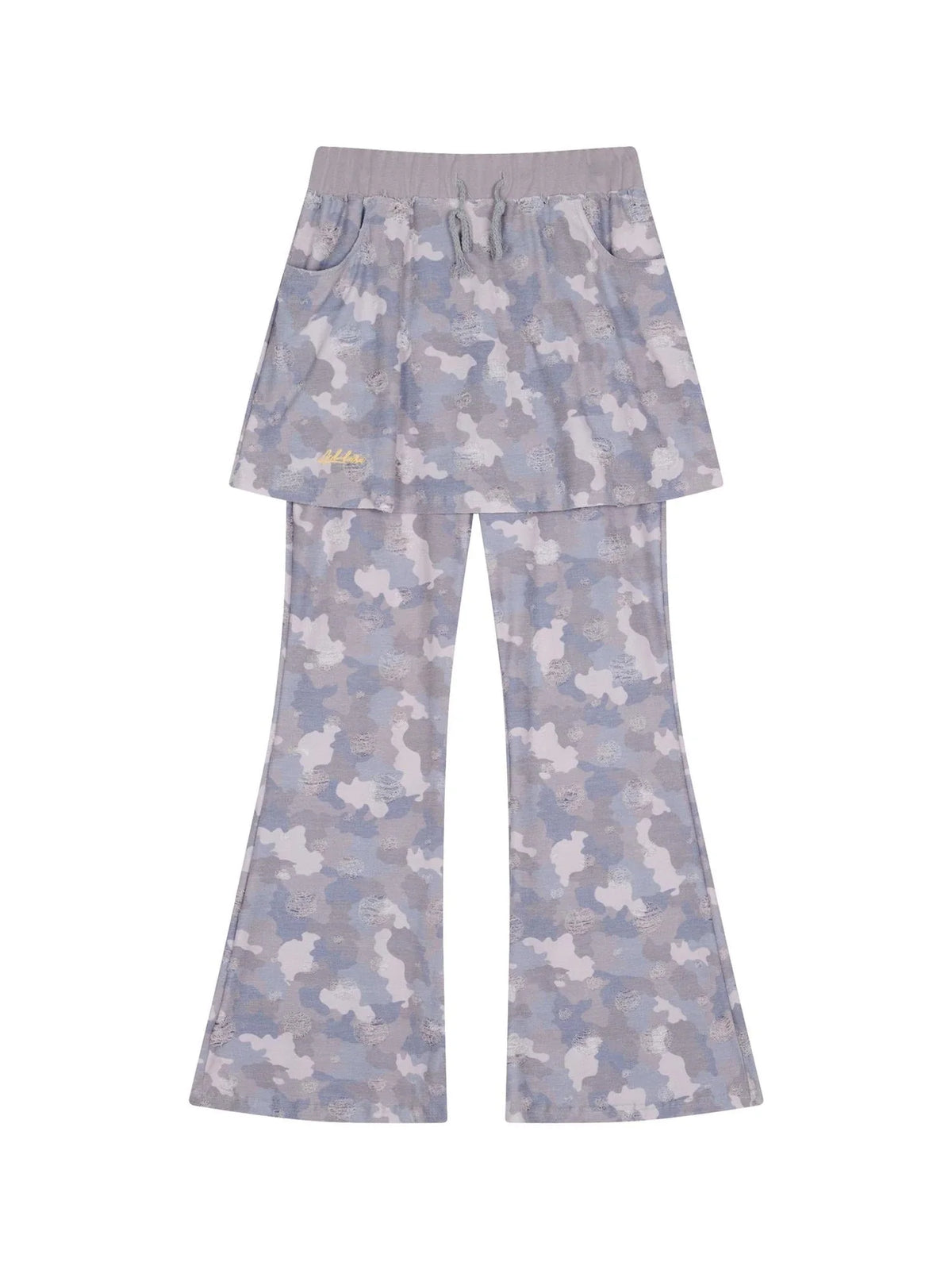 Blueberry Ice Camouflage Flare Palazzo Pants