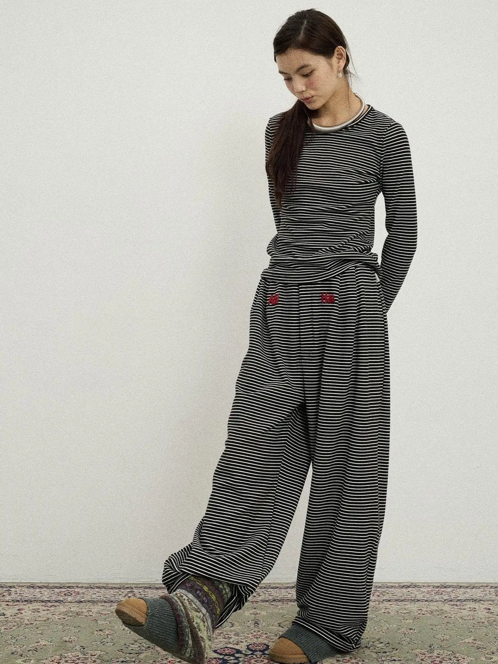 Breton Raspberry Slim Fit Long Sleeve Tee