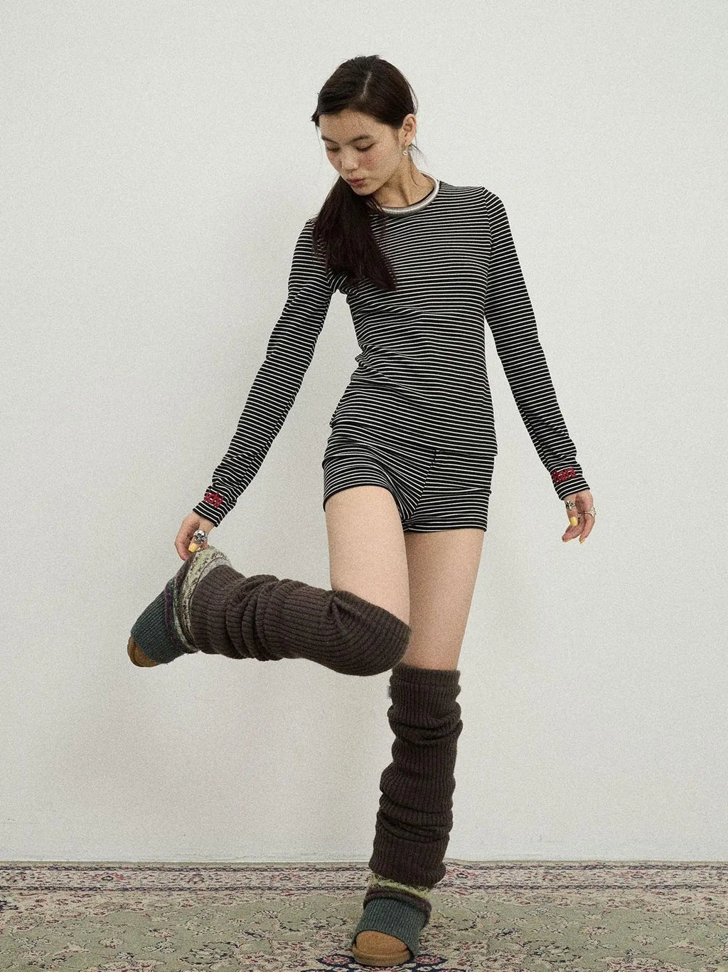 Breton Raspberry Slim Fit Long Sleeve Tee