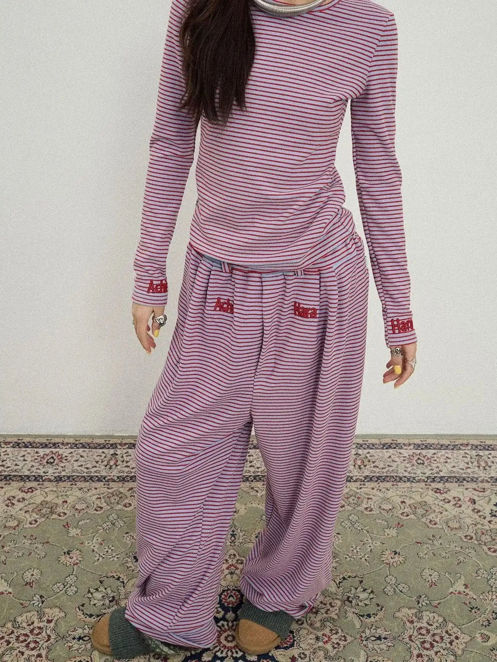 Breton Raspberry Slim Fit Long Sleeve Tee