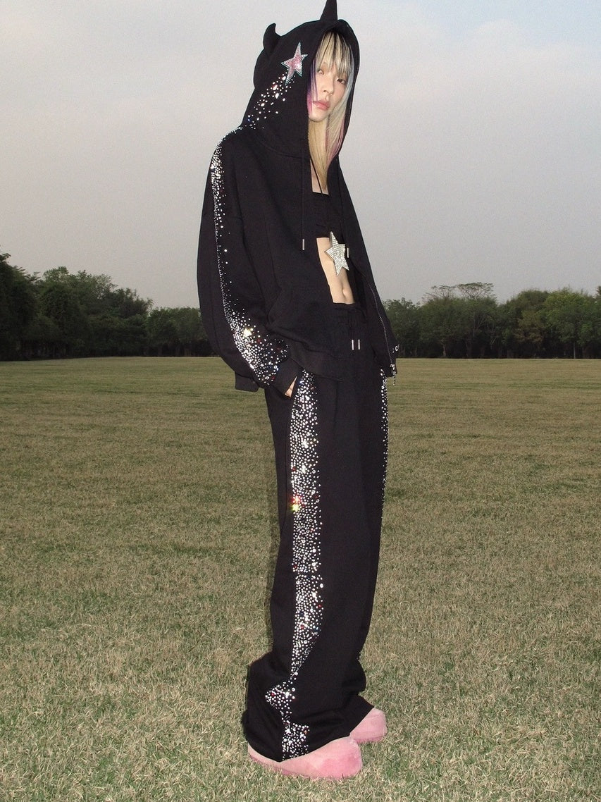 Asymmetrical High Waist Loose Straight Leg 100 Percent Cotton Versatile Pants