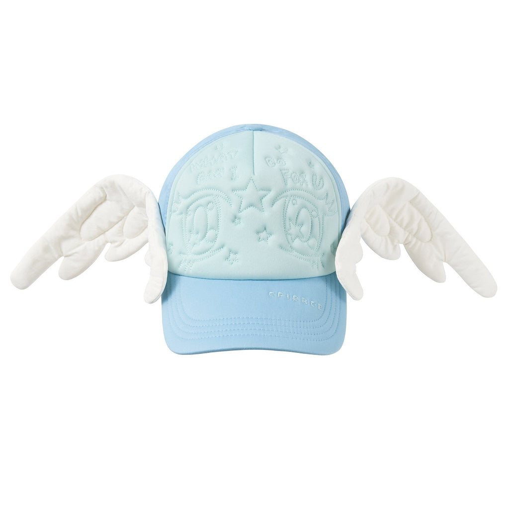 Big Eye Embroidered Angel Wings Women's Poly Cotton Baseball Caps