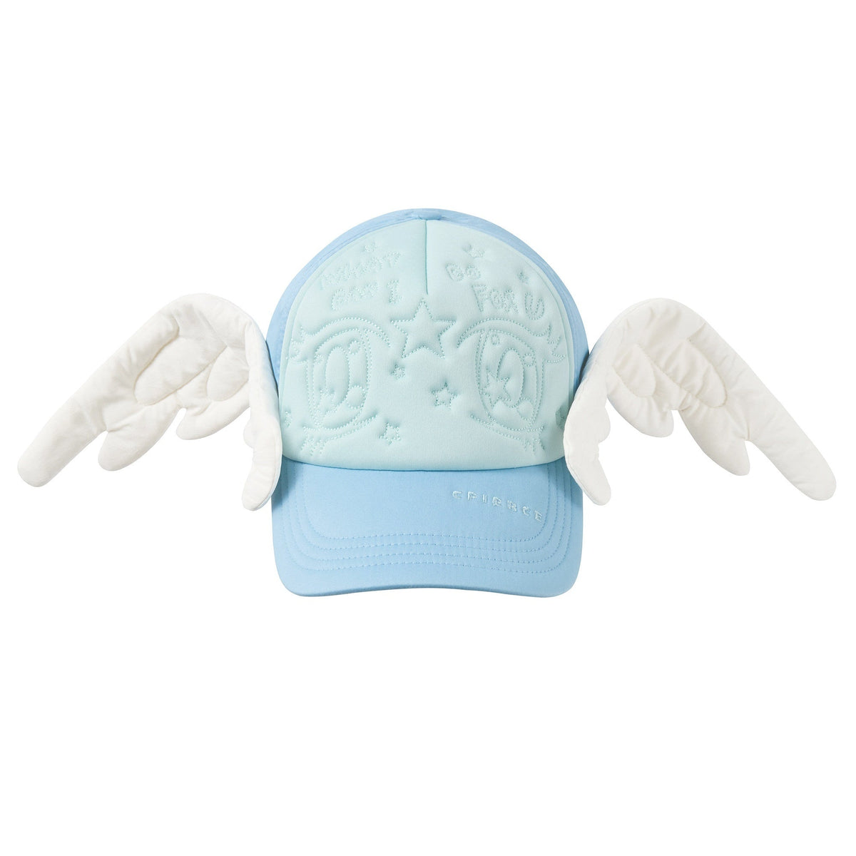 Big Eye Embroidered Angel Wings Women's Poly Cotton Baseball Caps