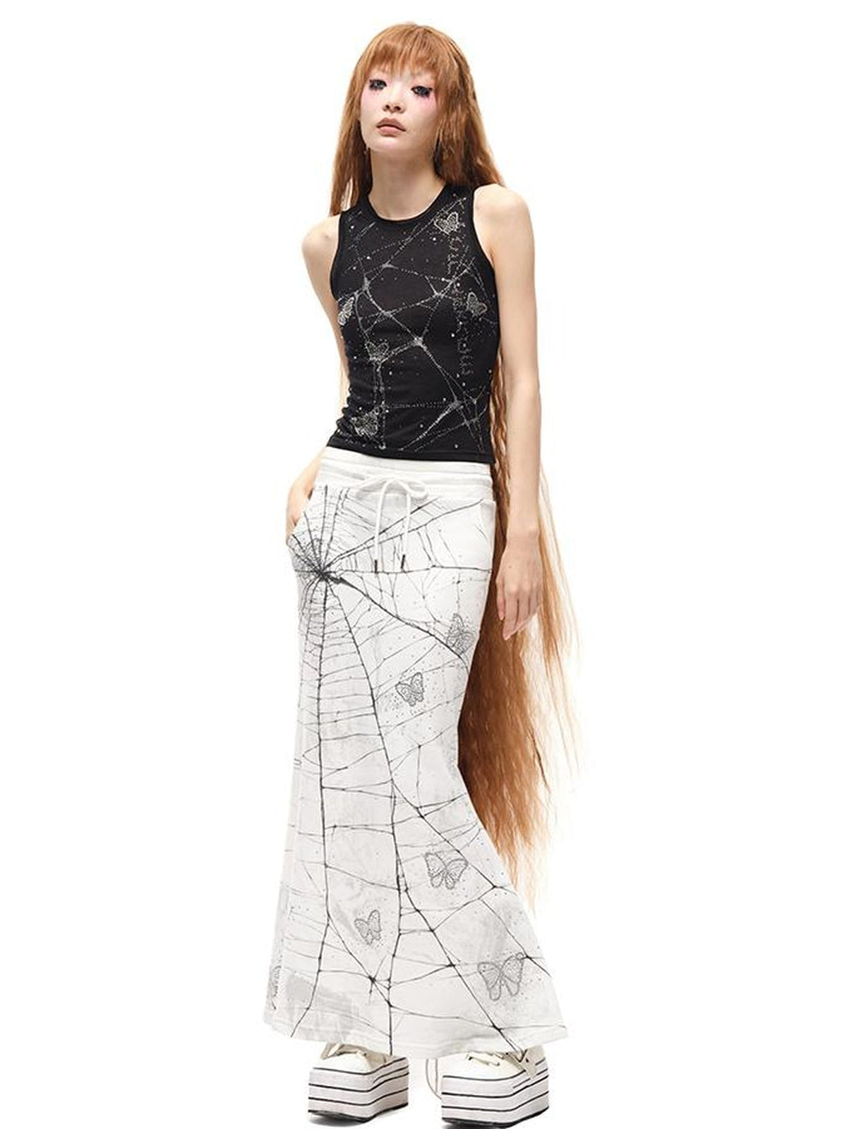 Butterfly Web Crystal Studded Vest