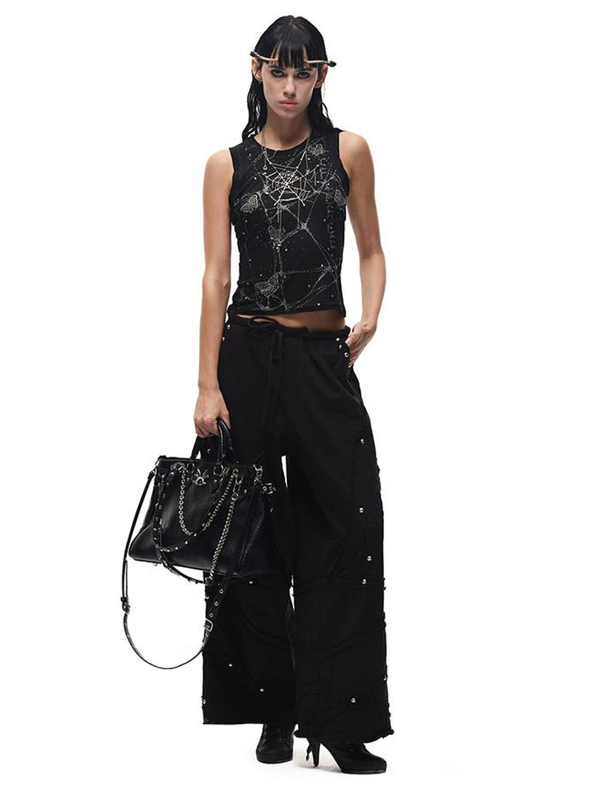 Butterfly Web Crystal Studded Vest