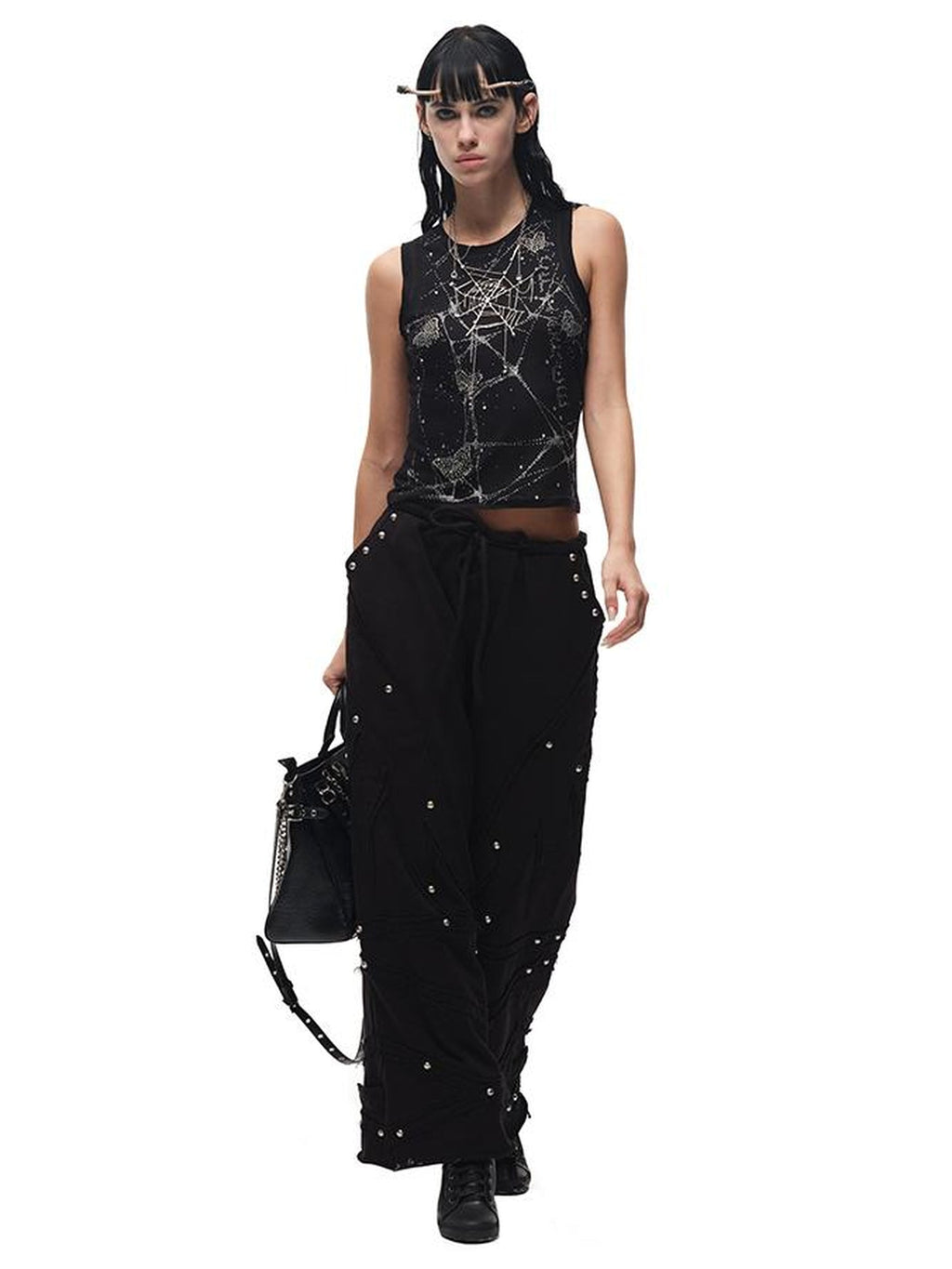 Butterfly Web Crystal Studded Vest