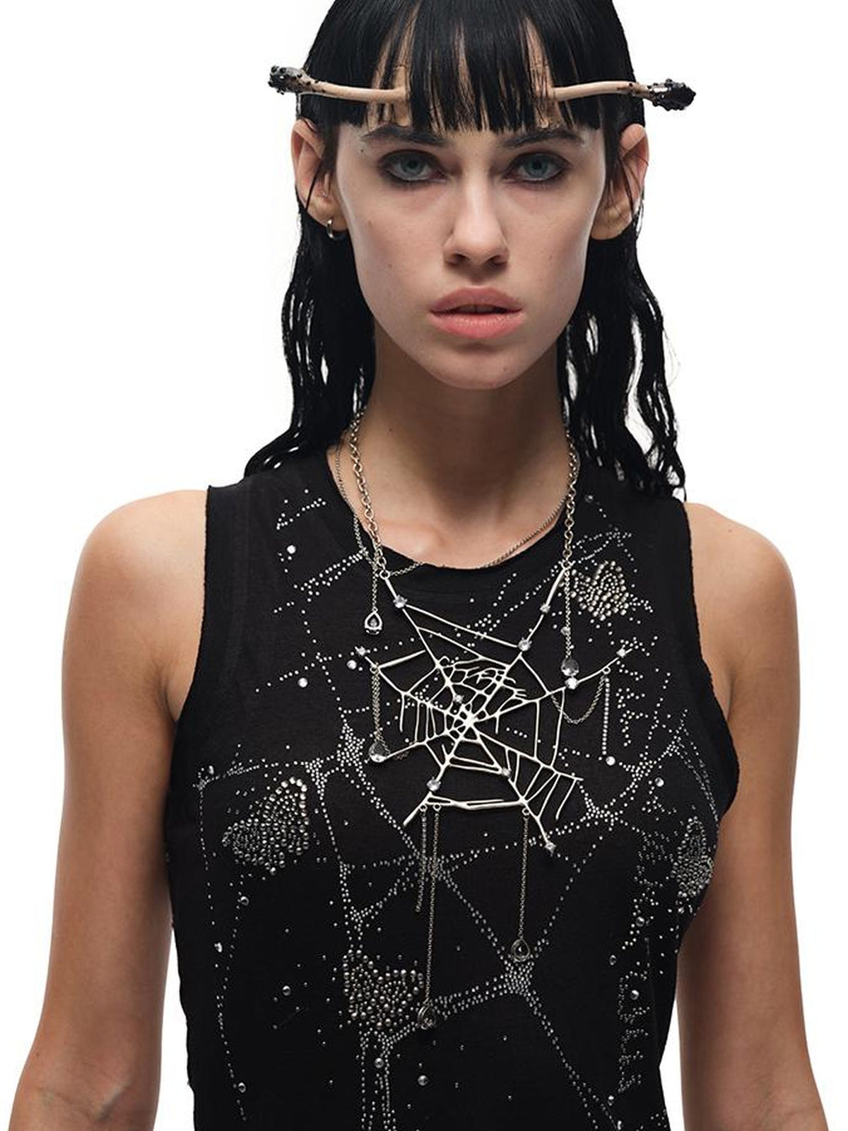 Butterfly Web Crystal Studded Vest
