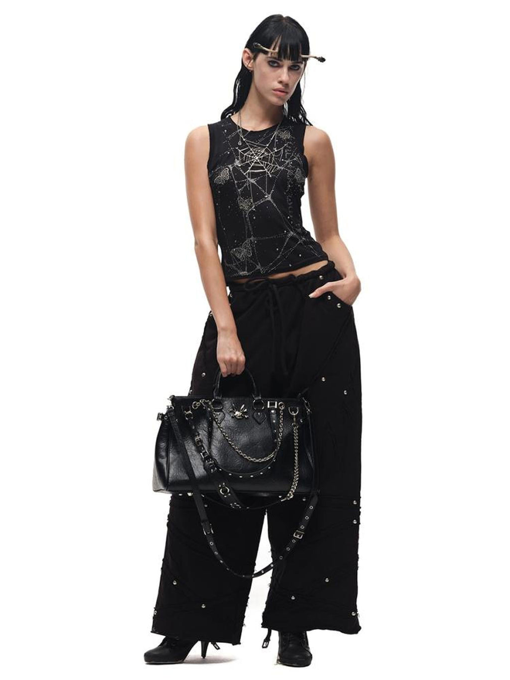 Butterfly Web Crystal Studded Vest