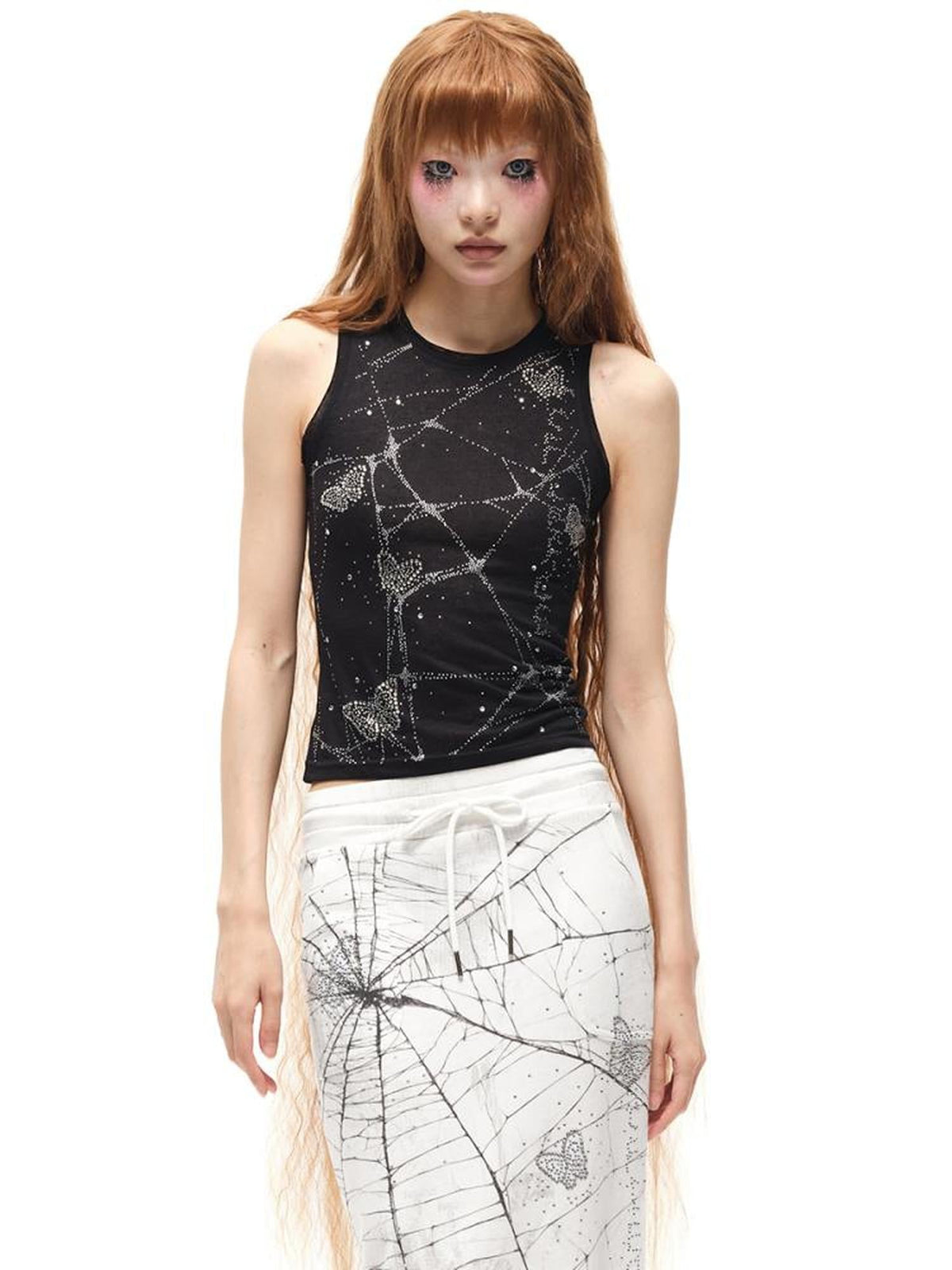 Butterfly Web Crystal Studded Vest