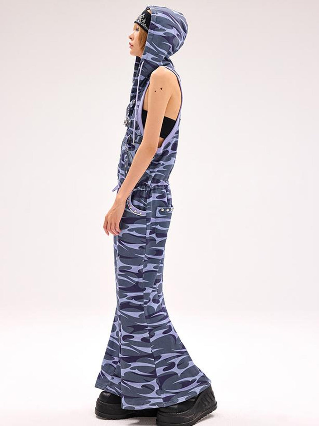Camo Squid Print Fishtail Skirt