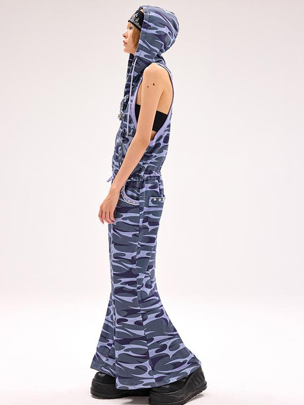 Camo Squid Print Fishtail Skirt