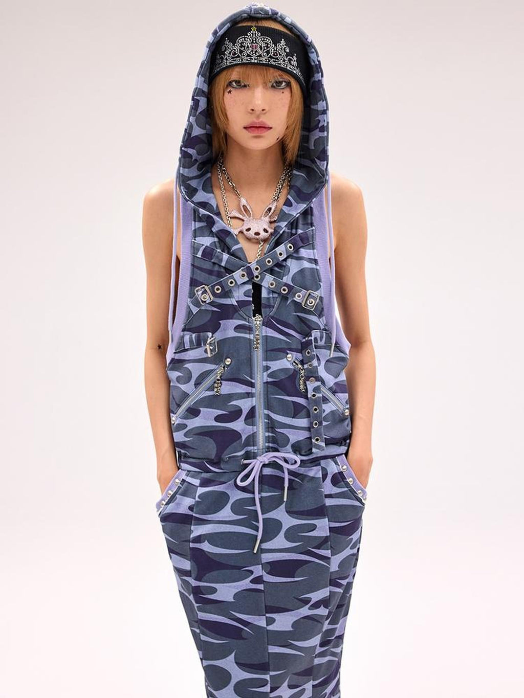Camo Squid Print Fishtail Skirt