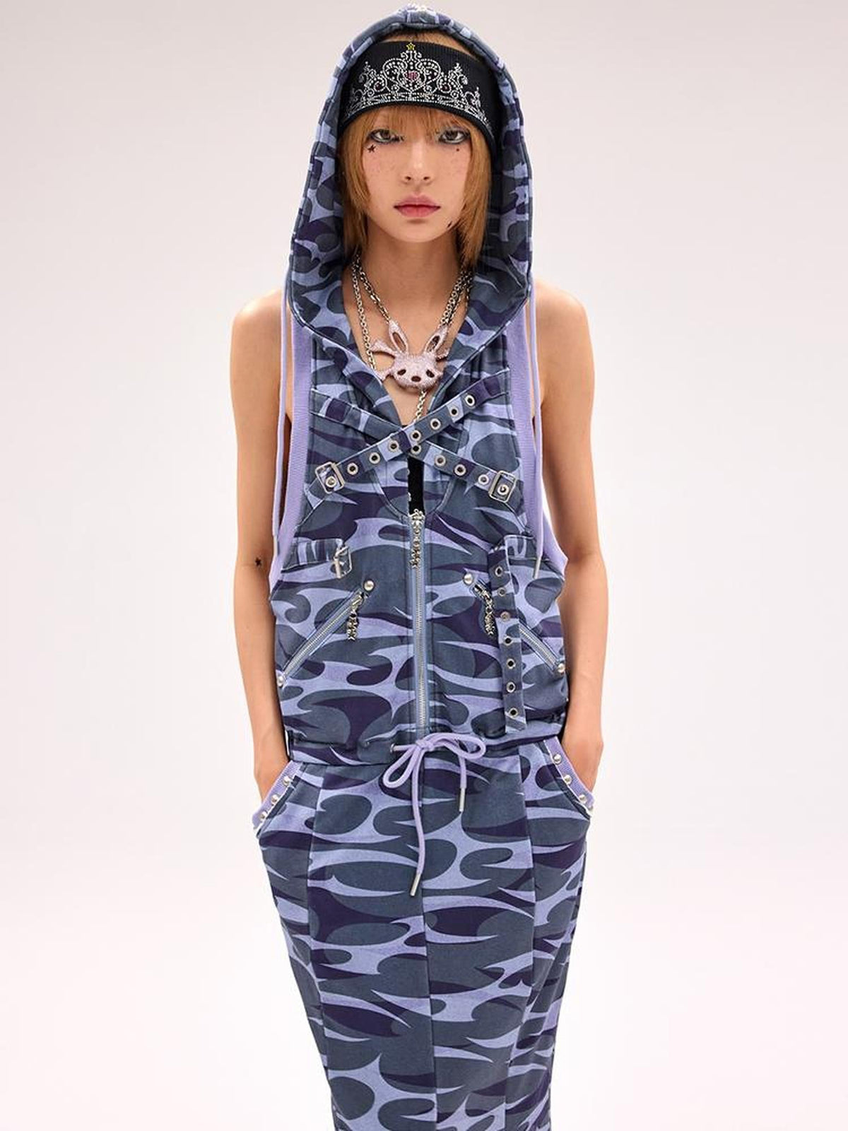 Camo Squid Print Fishtail Skirt