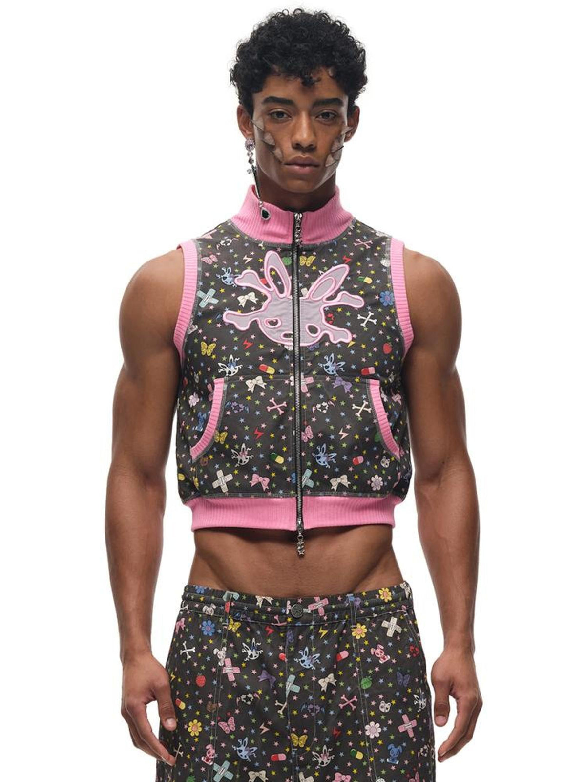 Cotton Print Sleeveless Vest