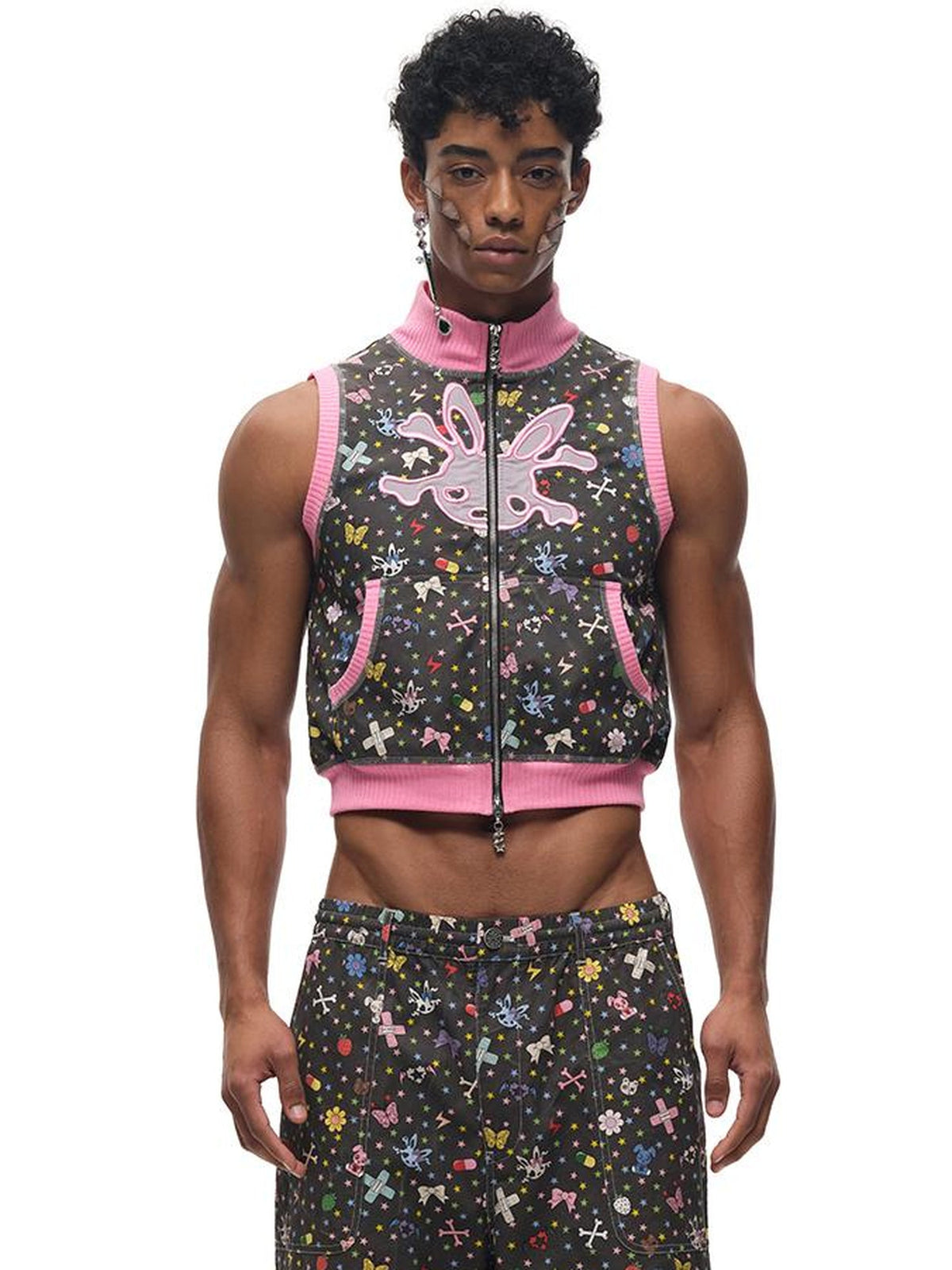 Cotton Print Sleeveless Vest