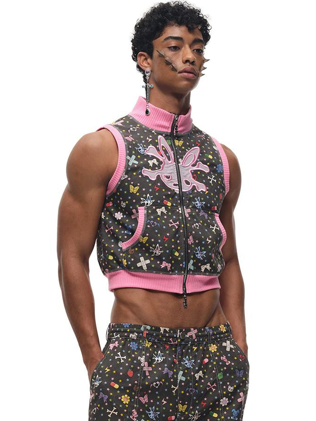 Cotton Print Sleeveless Vest