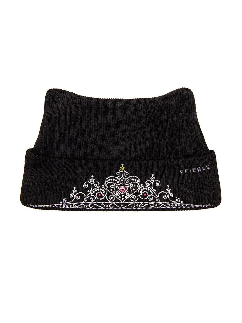 Crown Crystal Embellished Knit Beanie