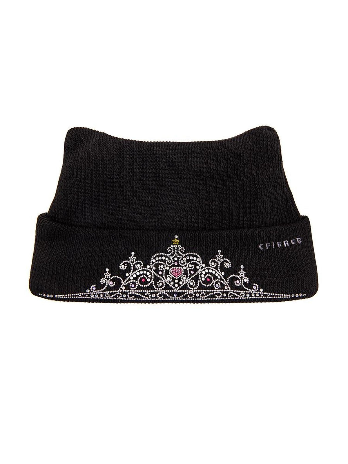 Crown Crystal Embellished Knit Beanie