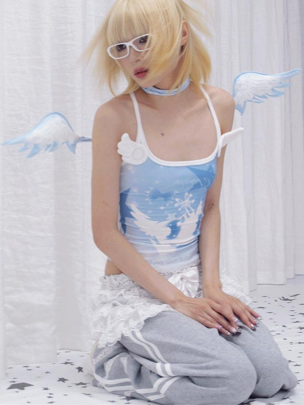 Crystal Angel Wing Collar Necklace