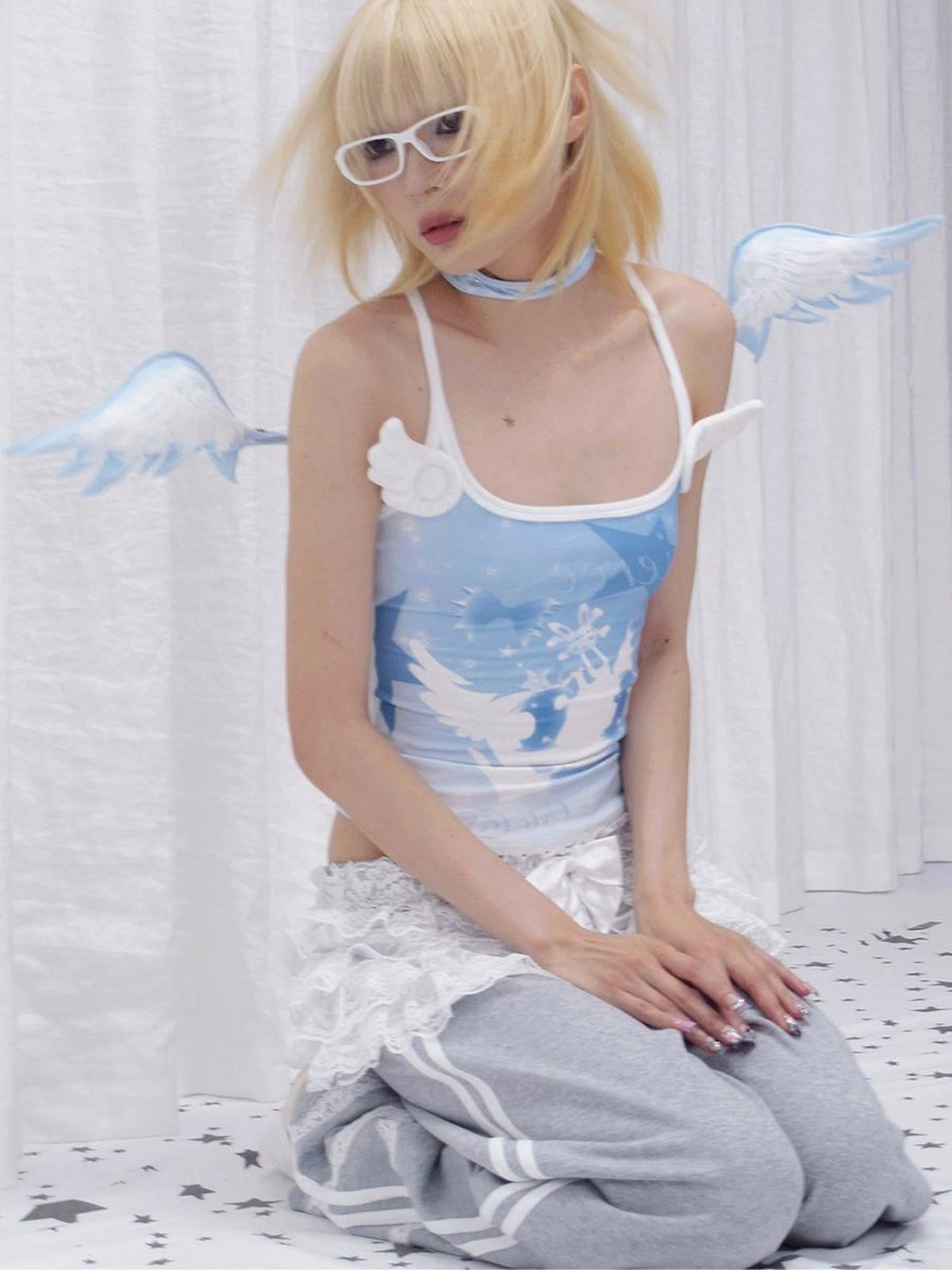 Crystal Angel Wing Collar Necklace