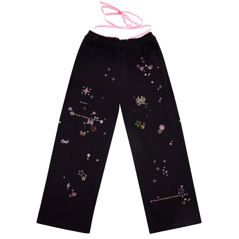 Crystal Embellished Cotton Sweatpants