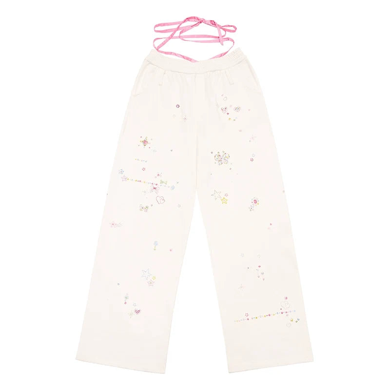 Crystal Embellished Cotton Sweatpants