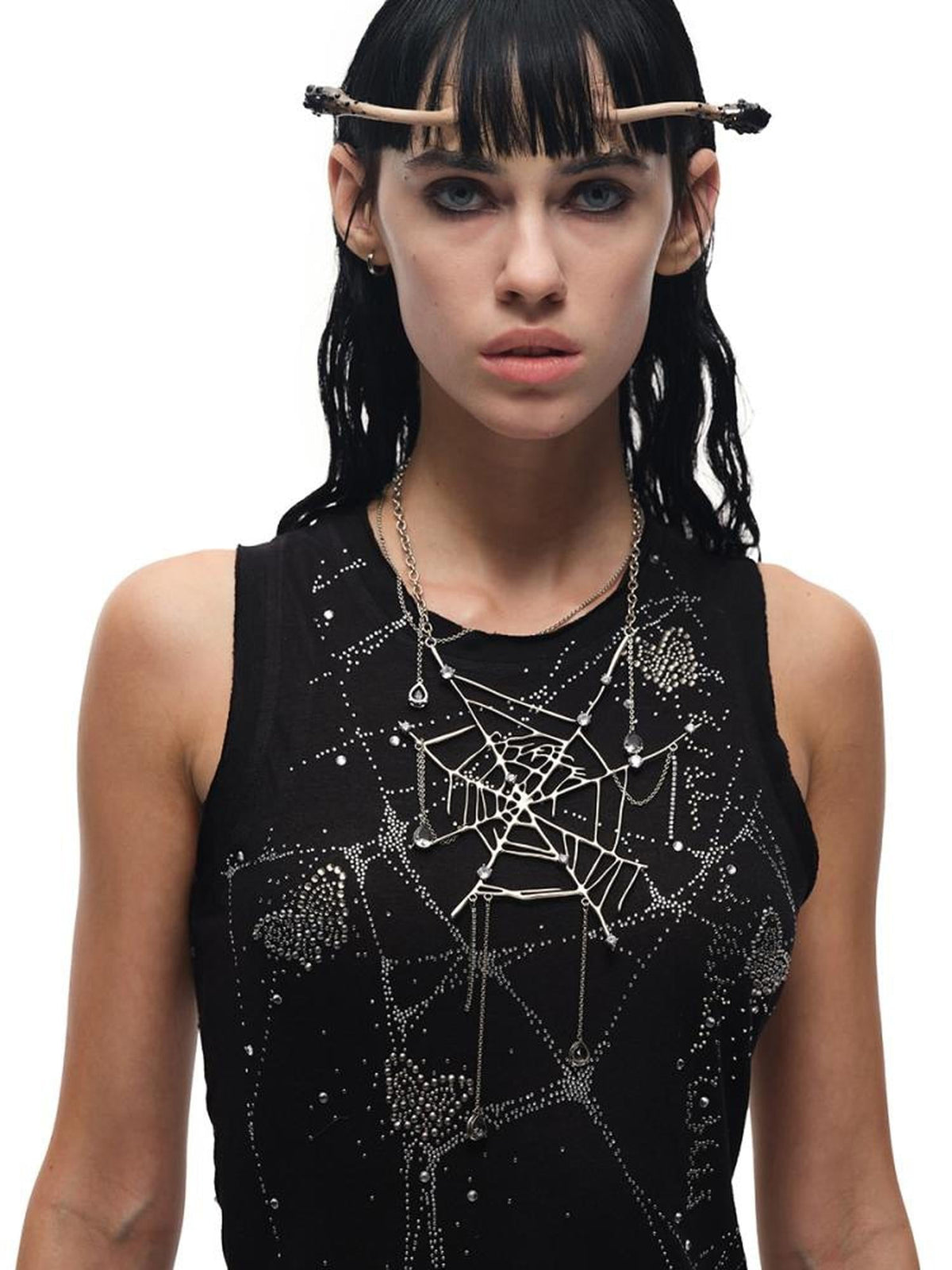 Drip Spiderweb Pendant Necklace