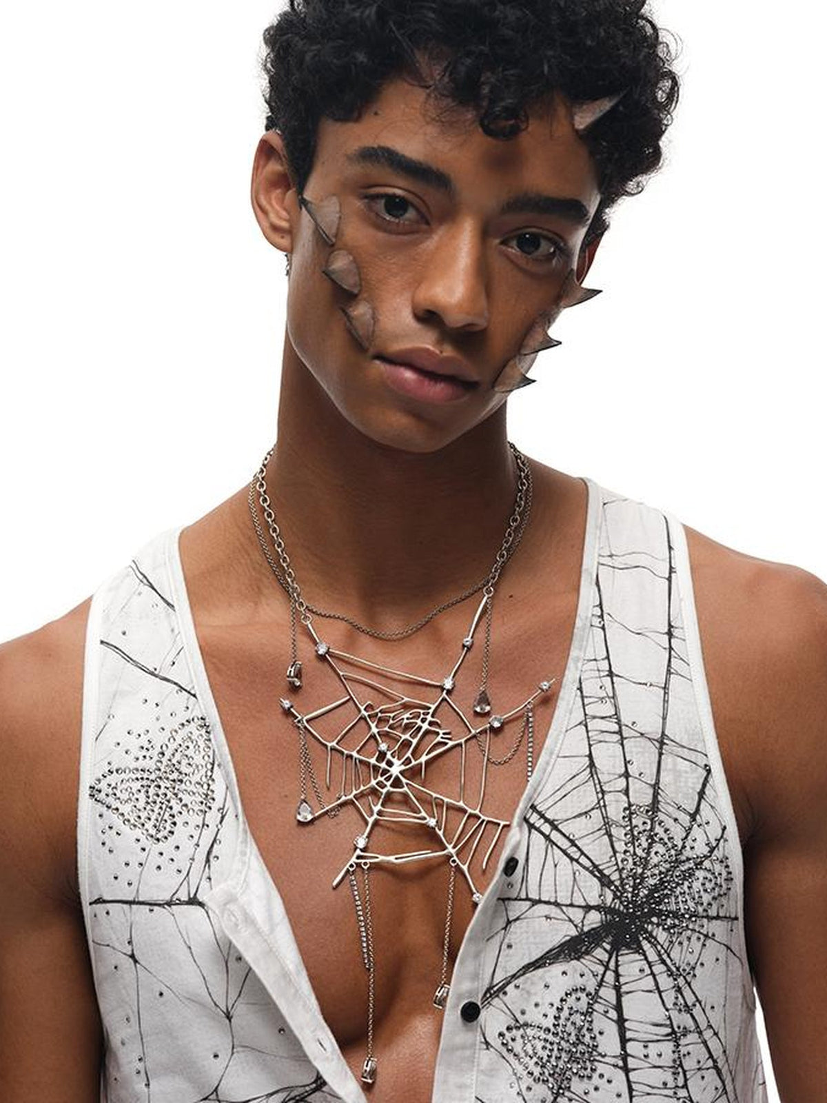 Drip Spiderweb Pendant Necklace