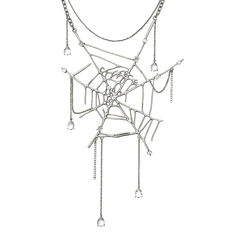 Drip Spiderweb Pendant Necklace