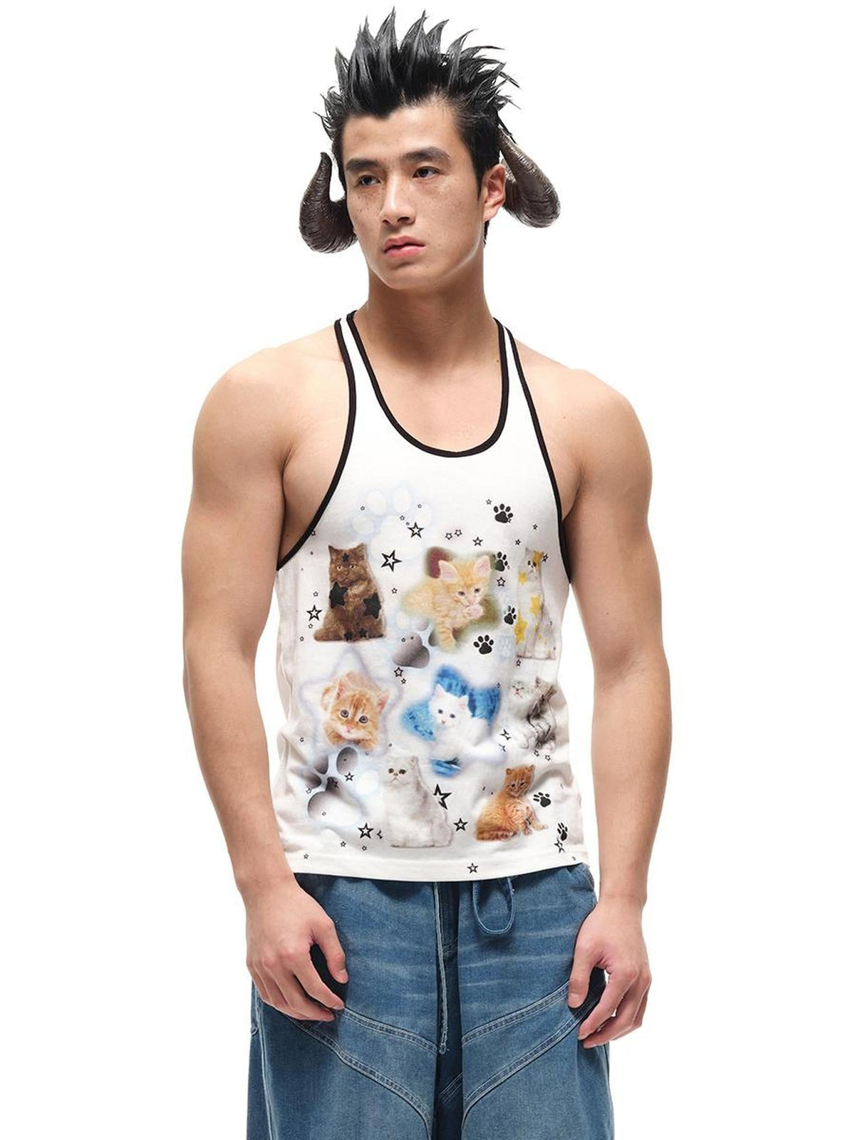 Fierce Cat Print Vest
