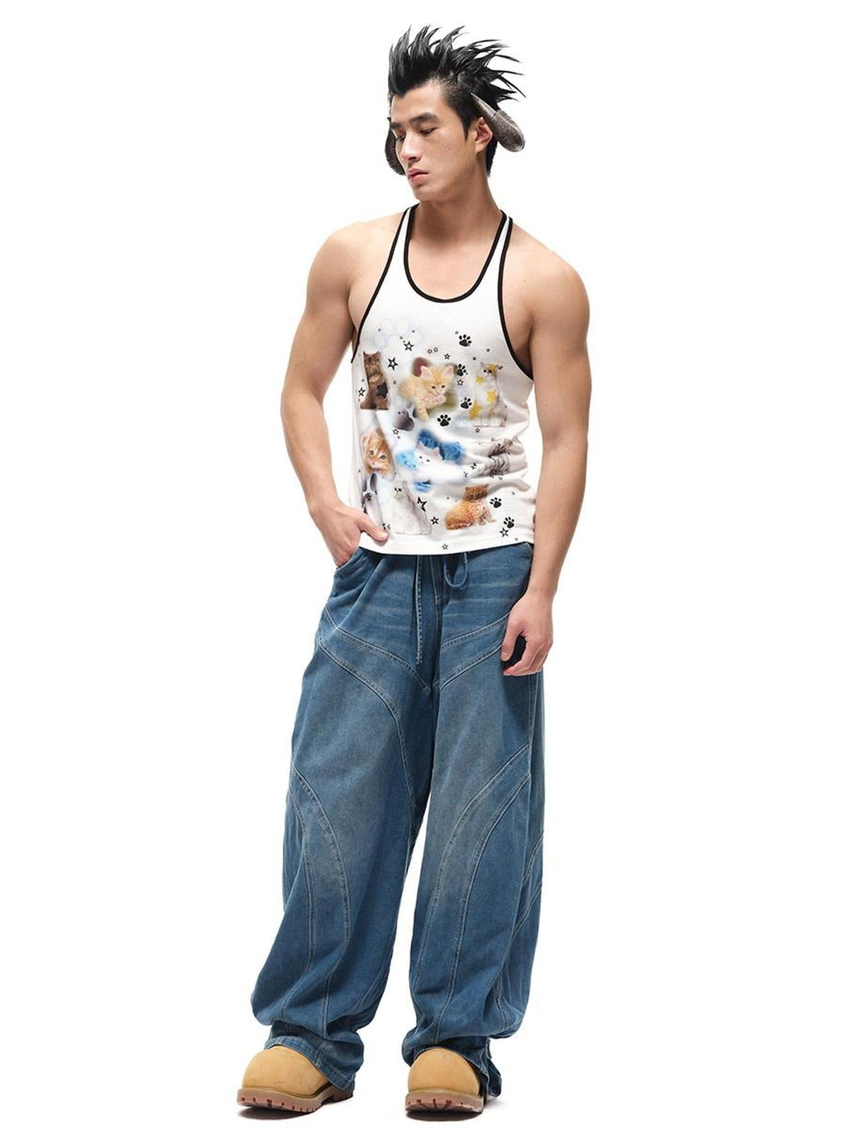 Fierce Cat Print Vest